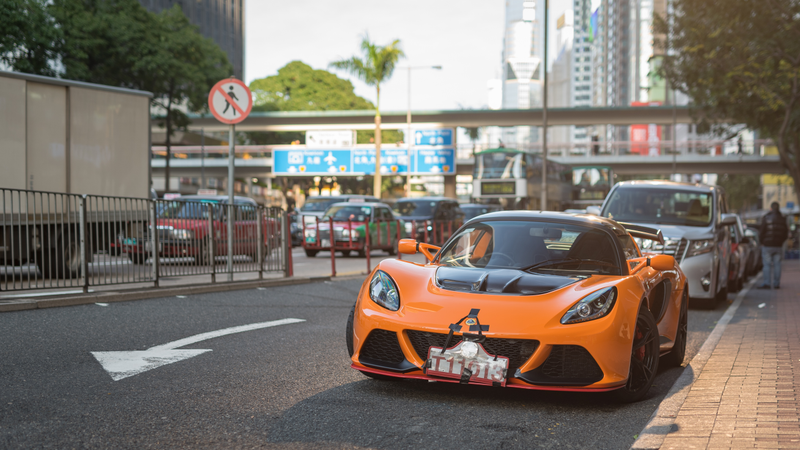 Was parked out in front of the Lotus dealer